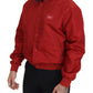Radiant Red Nylon Bomber Jacket