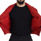 Radiant Red Nylon Bomber Jacket