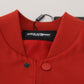 Radiant Red Nylon Bomber Jacket