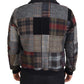 Multicolor Plaid Bomber Jacket with Luxe Blend