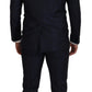 Elegant Slim Fit Three Piece Wool Suit