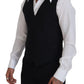 Elegant Black Single-Breasted Dress Vest