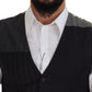 Elegant Black Striped Formal Dress Vest