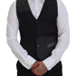 Elegant Black Striped Formal Dress Vest