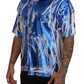 Chic Blue Cotton Crew Neck Tee