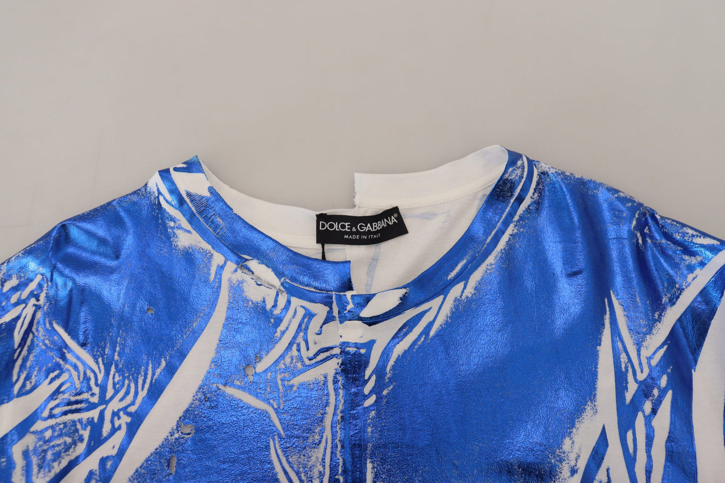 Chic Blue Cotton Crew Neck Tee