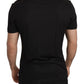 Sleek Black Crew Neck Tee with Exclusive Print