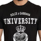 Sleek Black Crew Neck Tee with Exclusive Print