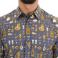 Elegant Grey Cotton Casual Men's Shirt