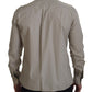 Elegant Beige Cotton Dress Shirt