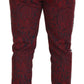 Elegant Red Wool Trousers for Men