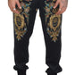 Sleek Black Silk Italian Dress Pants