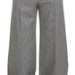 Elegant Wool-Mohair Black White Trousers