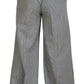 Elegant Wool-Mohair Black White Trousers