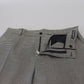 Elegant Wool-Mohair Black White Trousers
