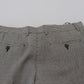 Elegant Wool-Mohair Black White Trousers