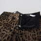 Exquisite Leopard Print Cotton Jeans
