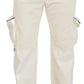 Elegant Off White Cotton Blend Pants