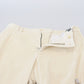 Elegant Off White Cotton Blend Pants