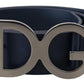 Elegant Blue Leather Belt with DG Buckle