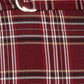 Chic Plaid Belted Midi Sheath Skirt