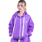 Chic Purple Nylon Rain Jacket with Hood