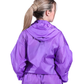 Chic Purple Nylon Rain Jacket with Hood