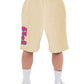 Beige Stretch Cotton Bermuda Shorts with Side Logo