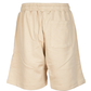 Beige Cotton Bermuda Shorts with Logo Print