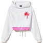 Chic Gathered Short Hooded Sweatshirt in White