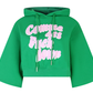 Chic Hooded Short Sleeve Green Sweatshirt