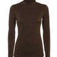 Luxe Brown Lurex Turtleneck Sweater