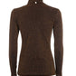 Luxe Brown Lurex Turtleneck Sweater