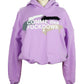 Chic Purple Hooded Sweatshirt with Logo Print