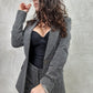 Chic Houndstooth Patterned Blazer with Gold Accents