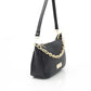 Black Leather Women Shoulder Bag