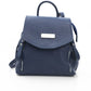 Blue Leather Women Backpack