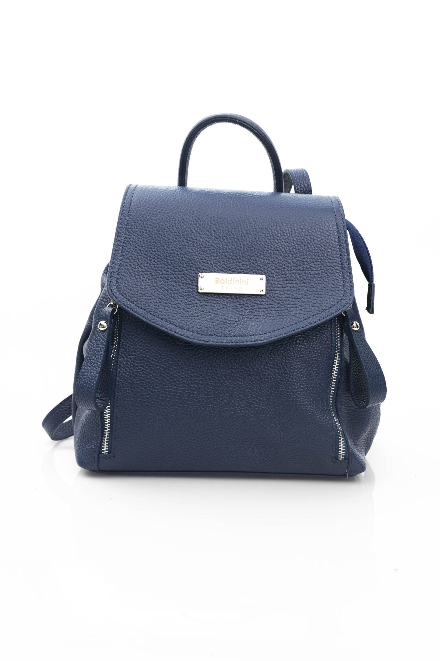 Blue Leather Women Backpack