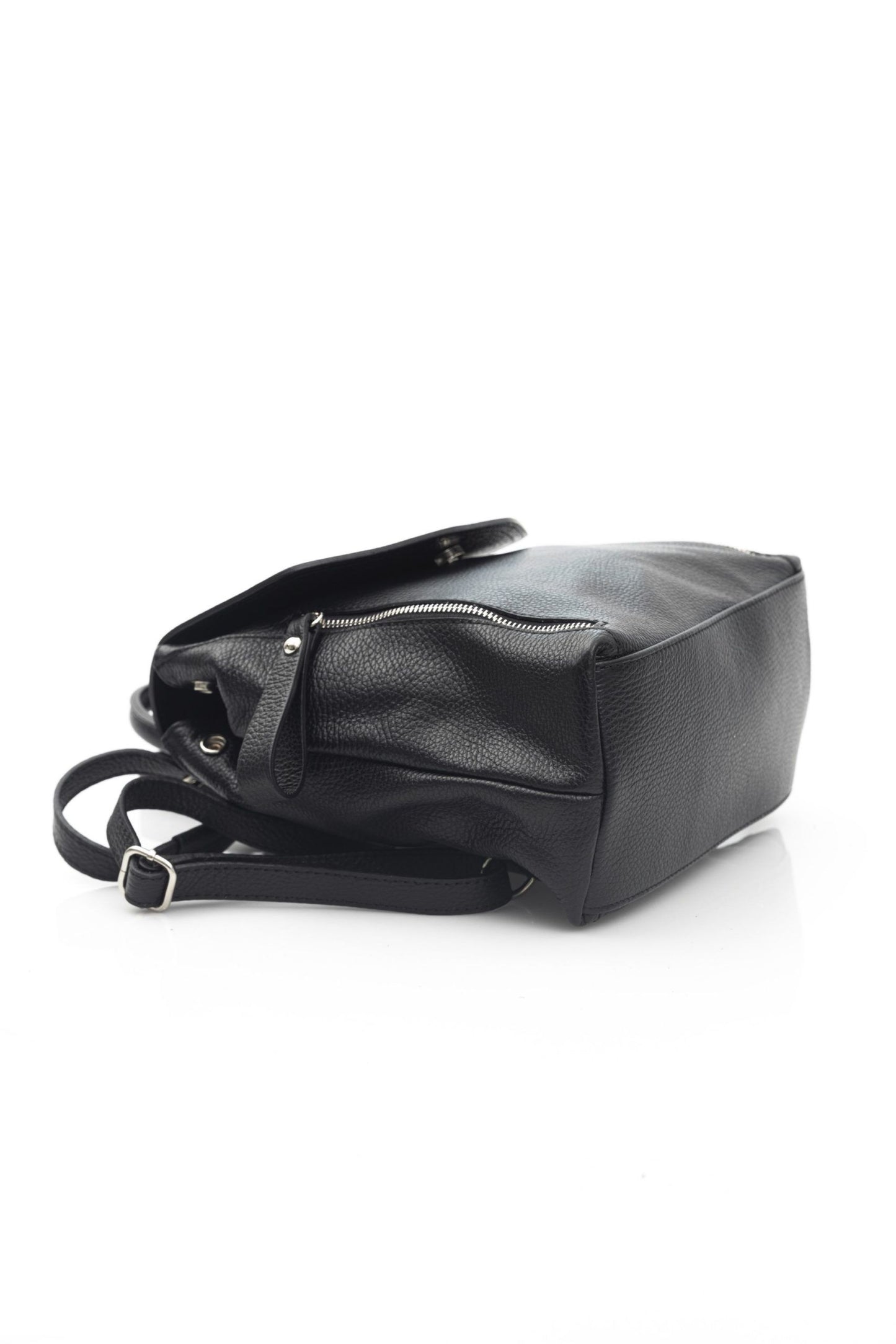 Black Leather Women Backpack