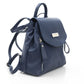 Blue Leather Women Backpack