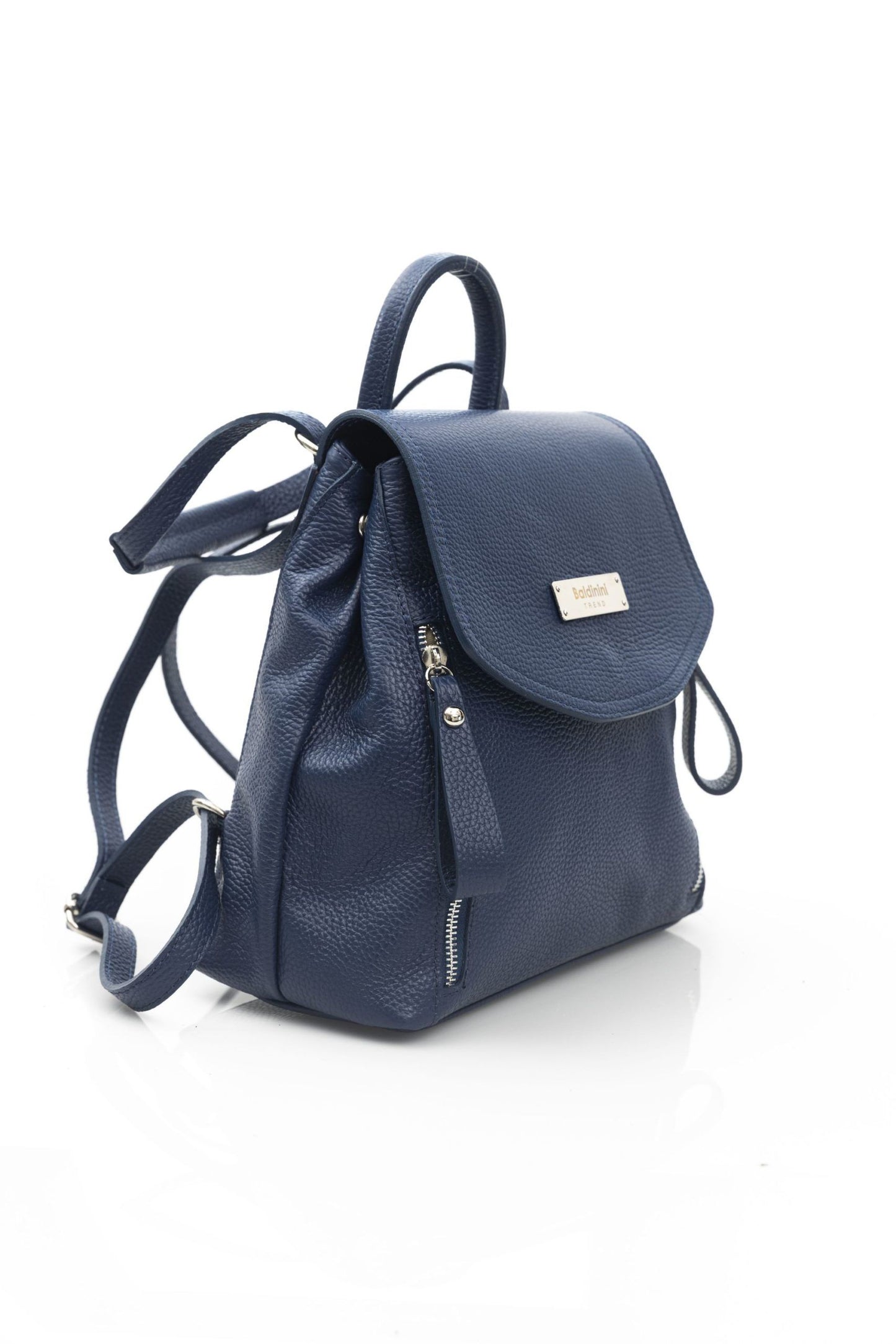 Blue Leather Women Backpack