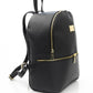 Black Cow Leather Women Backpack