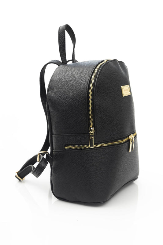 Black Cow Leather Women Backpack