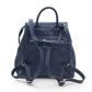 Blue Leather Women Backpack