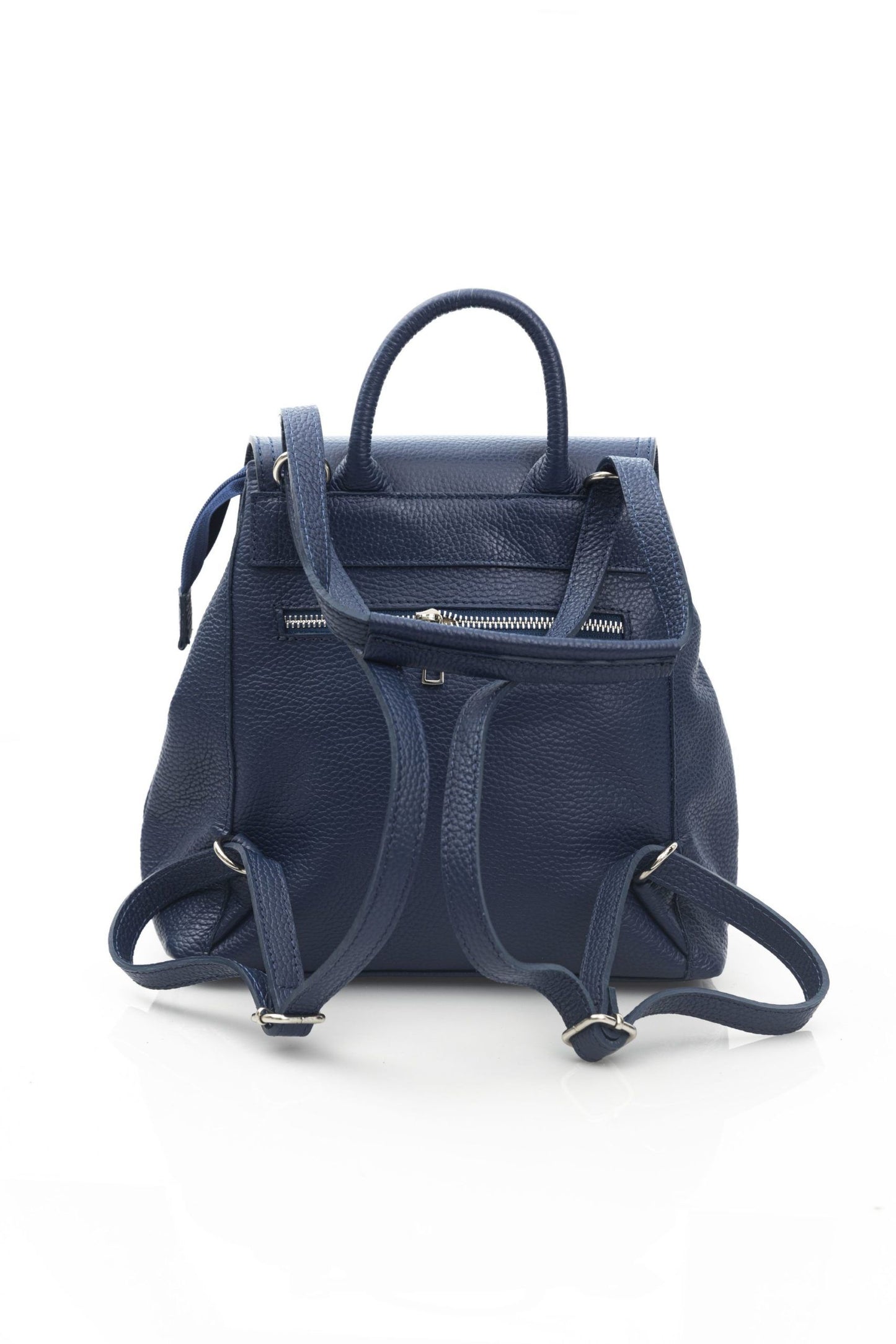 Blue Leather Women Backpack