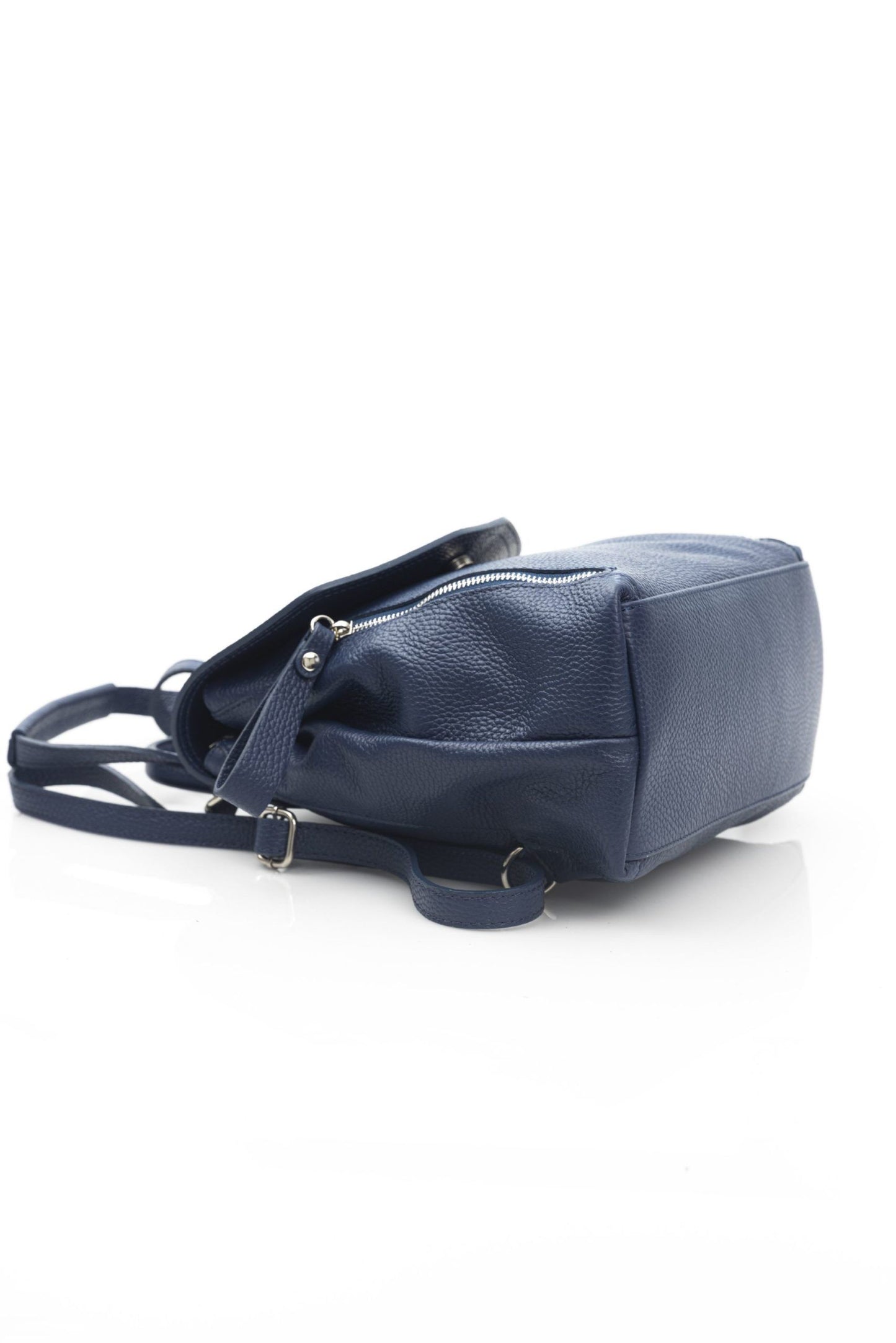 Blue Leather Women Backpack