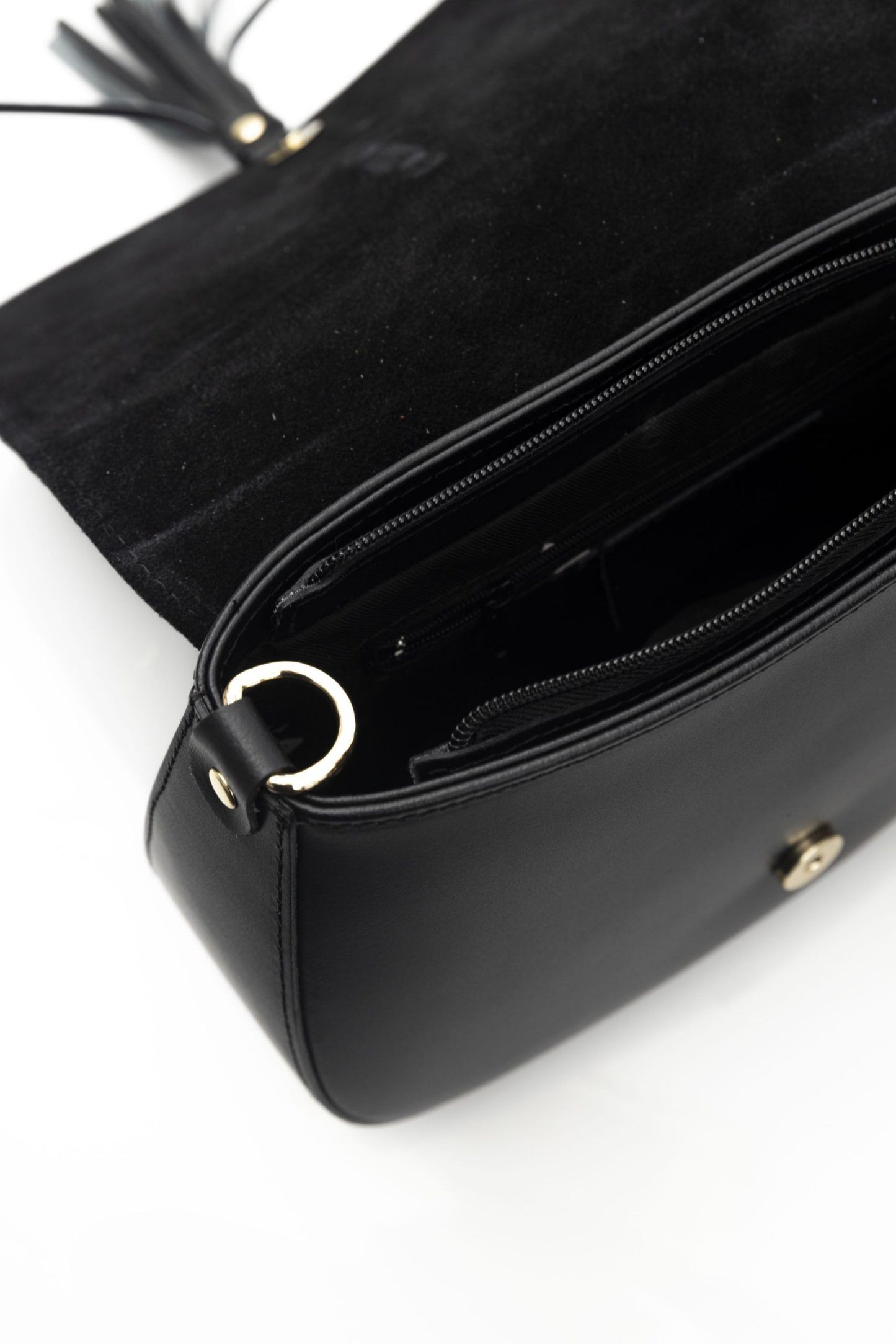 Black Leather Women Crossbody Bag