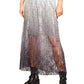 Elegant Grey Pleated Skirt with Logo Waistband