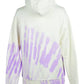 Chic Graphic Print Cotton Hoodie - Pristine White
