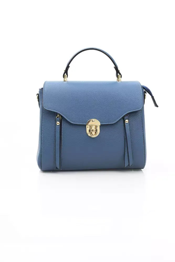 Blue Leather Women Handbag